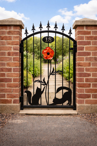 Metal front gate security - metal, gate,