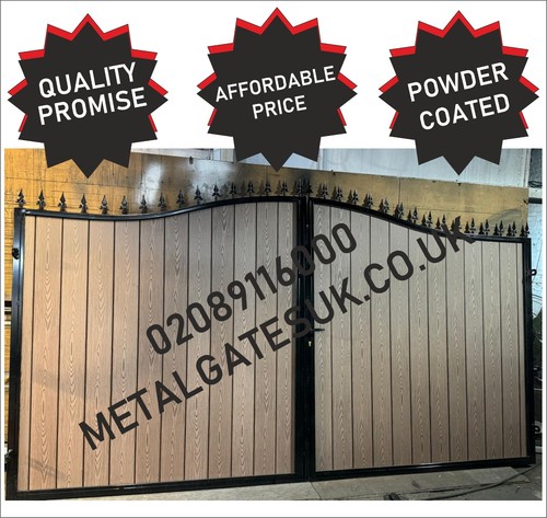 Composite wood gate driveway - wood, /