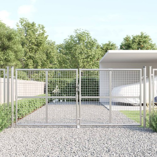 Silver double garden gate - garden,