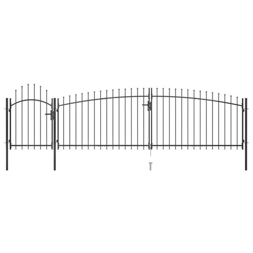 Black double garden gate - black,
