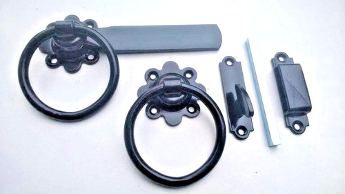 Black ring latch inch garden - black, 6
