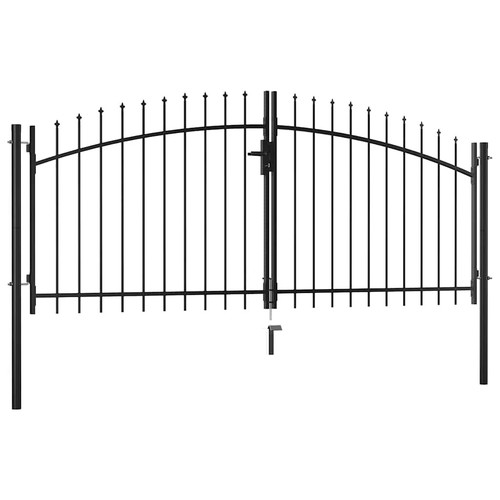 Black double garden gate - black,